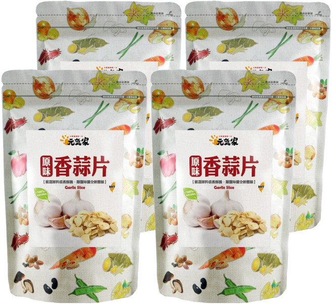 元氣家 原味香蒜片, 100g, 4包