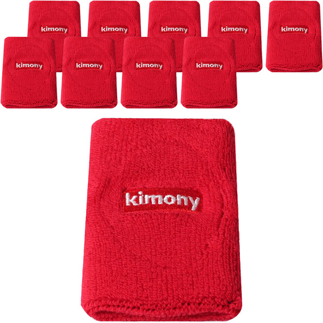 키모니 스포츠 손목 밴드 KSA508, 10개, 레드