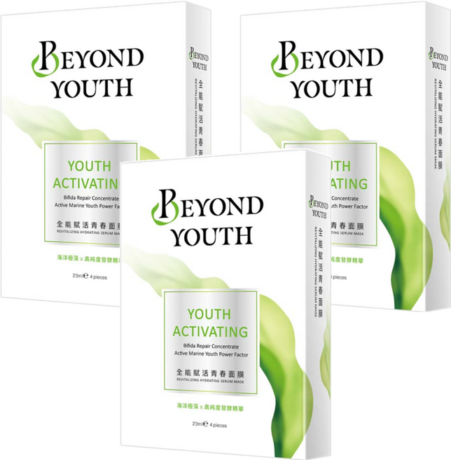 BEYOND YOUTH 極藻 全能賦活青春面膜, 4片, 3盒