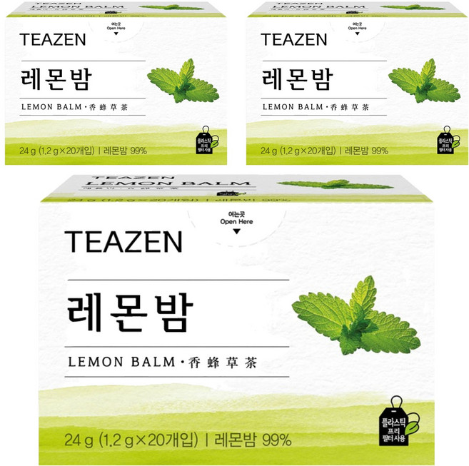 TEAZEN 茶禪 檸檬香蜂草茶茶包, 1.2g, 20包, 3盒
