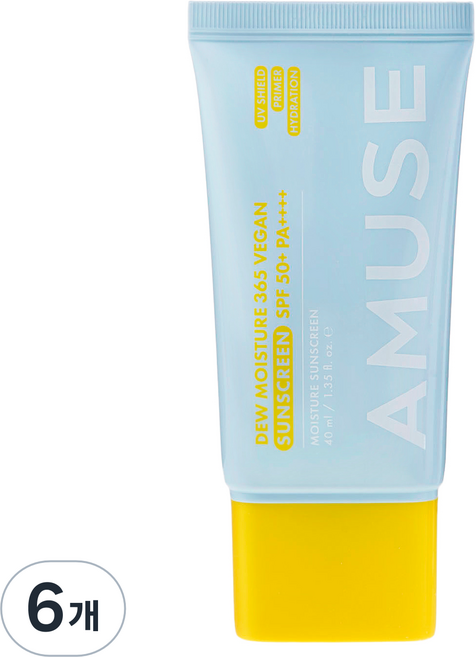 AESTURA AMUSE 清透水潤365純素防曬霜 SPF50+ PA++++, 6個, 40ml