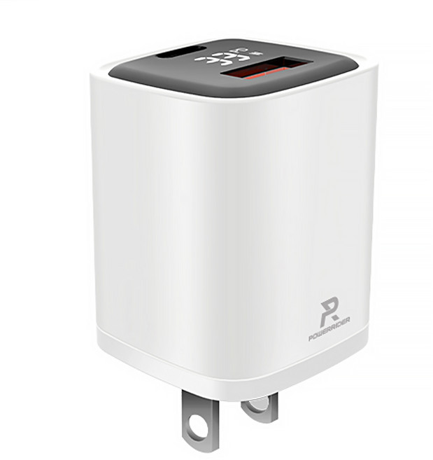 POWERRIDER 33W數位顯示PD+QC3.0電源供應器 PD35CA, 白色, 1個