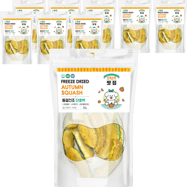 제이그린푸드 반려동물 오독오독맛집 동결건조 간식, 단호박, 20g, 9개