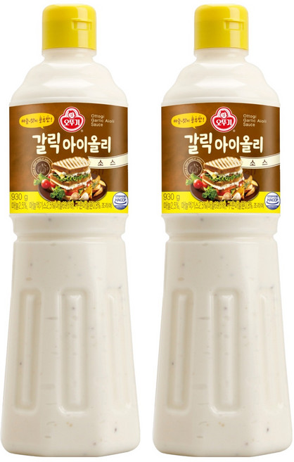 오뚜기 갈릭 아이올리 소스, 930g, 2개