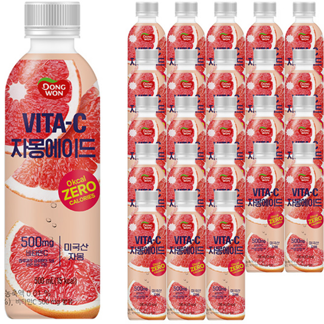 동원 비타C 자몽에이드 음료, 500ml, 24개