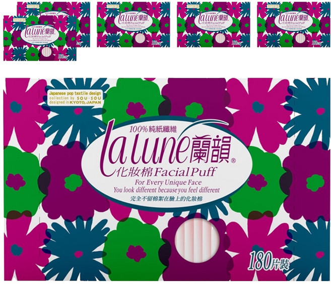 lalune 蘭韻 化妝棉 顏色隨機, 180片, 6盒