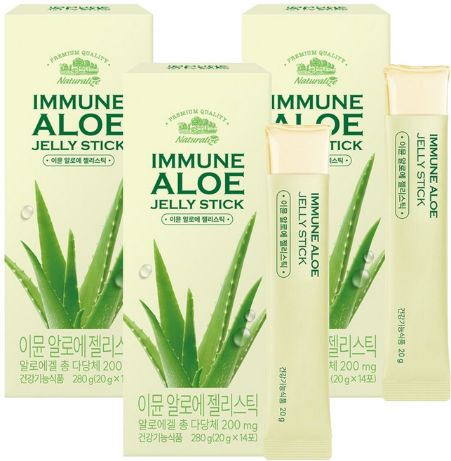 네추럴라이즈 이뮨 알로에 젤리스틱, 280g, 3개