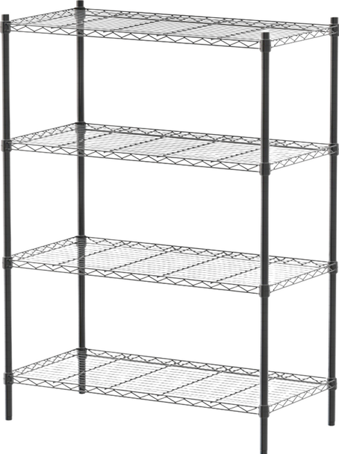 dayneeds 日需百備 輕型 烤漆四層架 鐵力士架 收納層架 鞋架 展示架 鐵架, 黑色, 4層