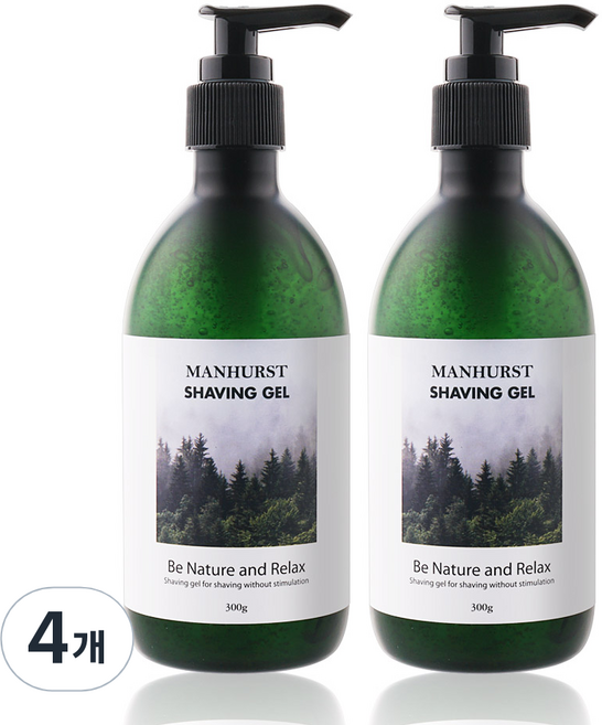 맨허스트 쉐이빙 면도젤, 300g, 4개