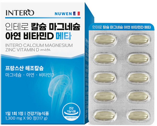 인테로 칼슘 마그네슘 아연 비타민D 메타 117g, 90정, 1개
