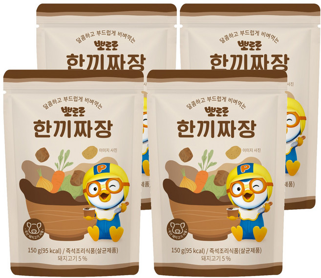 어니스트에프엔비 뽀로로 한끼 짜장, 150g, 4개