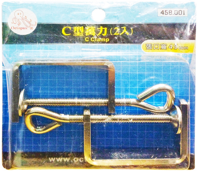 Octopus 章魚牌 C型萬力 張口45mm 2入組, 1組