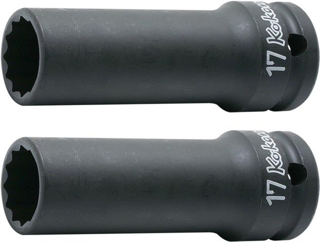 코켄 1/2 임팩 세미롱 소켓 14306X 12각 17mm 아시바용, 2개