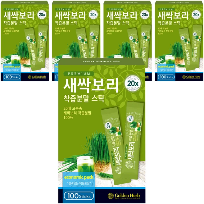 골든허브 프리미엄 새싹보리 착즙분말, 100g, 5개 - 쿠팡