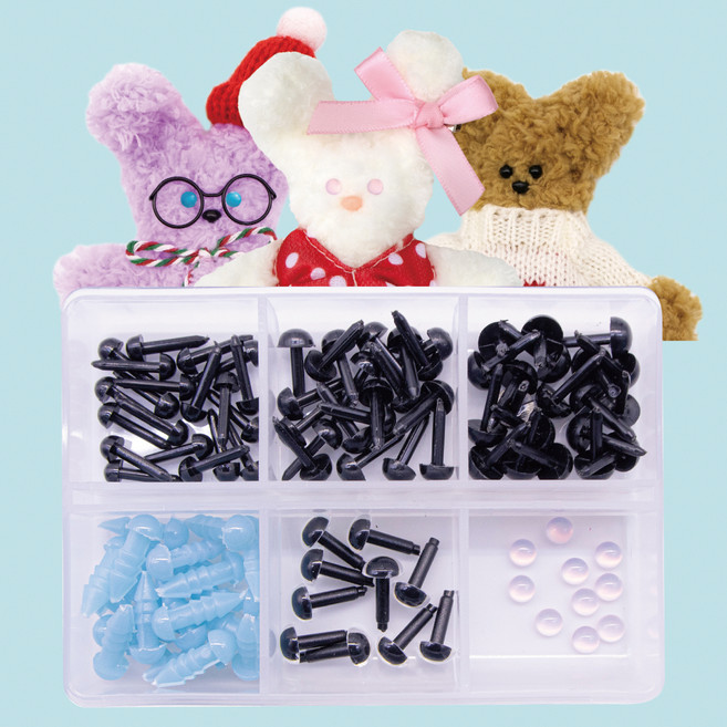 아트니즘 모루 인형 꾸미기 재료 부자재 눈 100p 세트, 혼합색상, 1세트