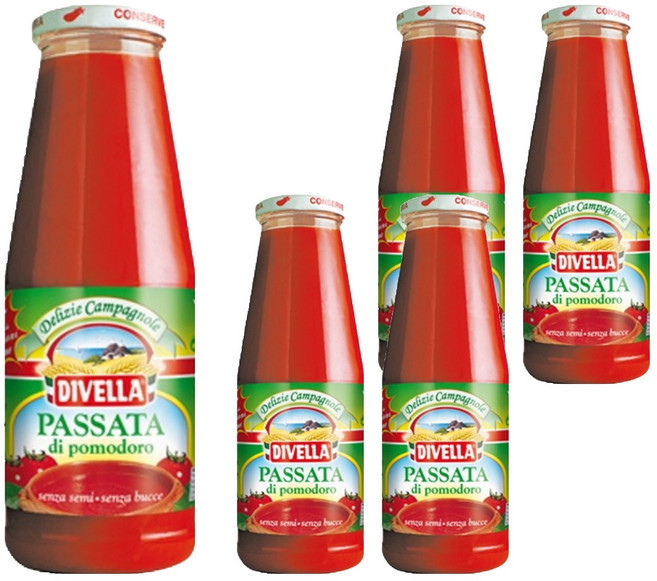 디벨라 토마토 퓨레 파스타 피자 스프 소스, 680g, 5개