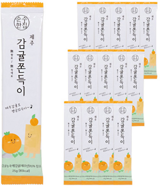 순수한집 제주 감귤 쫀득이, 25g, 15개