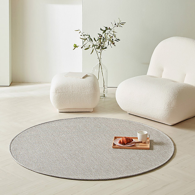 스칸디앤홈 먼지없는 플레인 사이잘룩 러그 워셔블 거실 카페트 원형