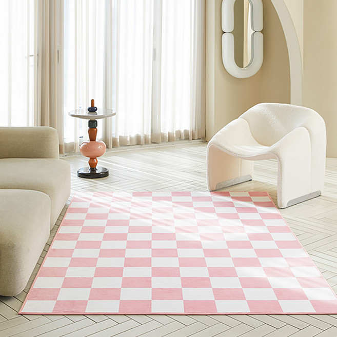 스칸디앤홈 먼지없는 빅 체커보드 단모 러그 거실 카페트