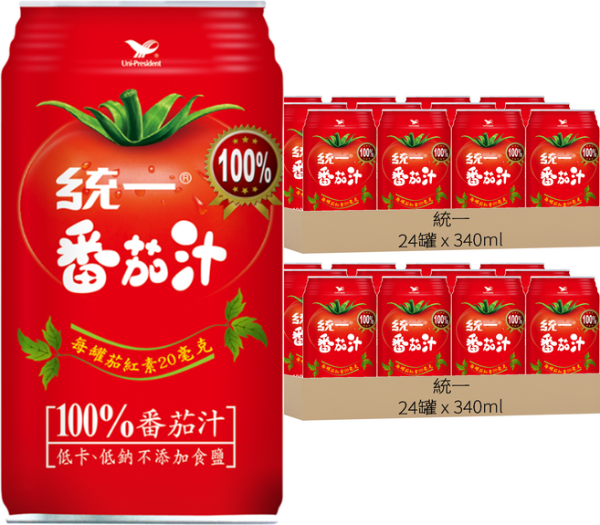 統一 蕃茄汁, 340ml, 48罐