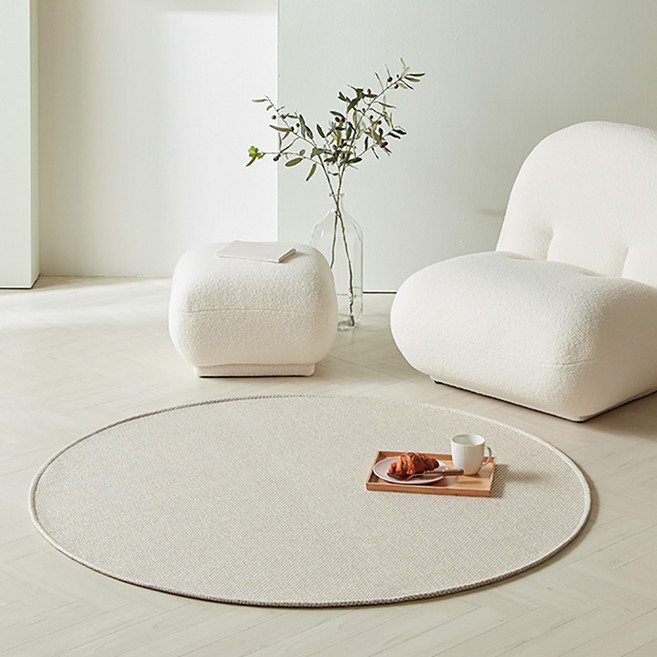 스칸디앤홈 먼지없는 플레인 사이잘룩 러그 워셔블 거실 카페트 원형