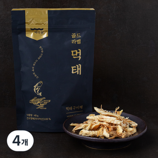 바다원 골드라벨 먹태, 40g, 4개