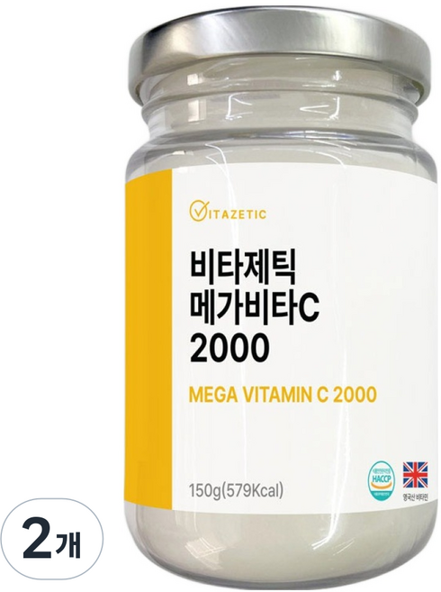 Vitagetic 高含量 Mega 維他命C 2000 粉末, 2個, 150g