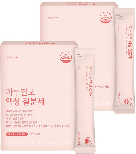 고철남헬스케어 하루한포 액상 철분제, 30회분, 2개
