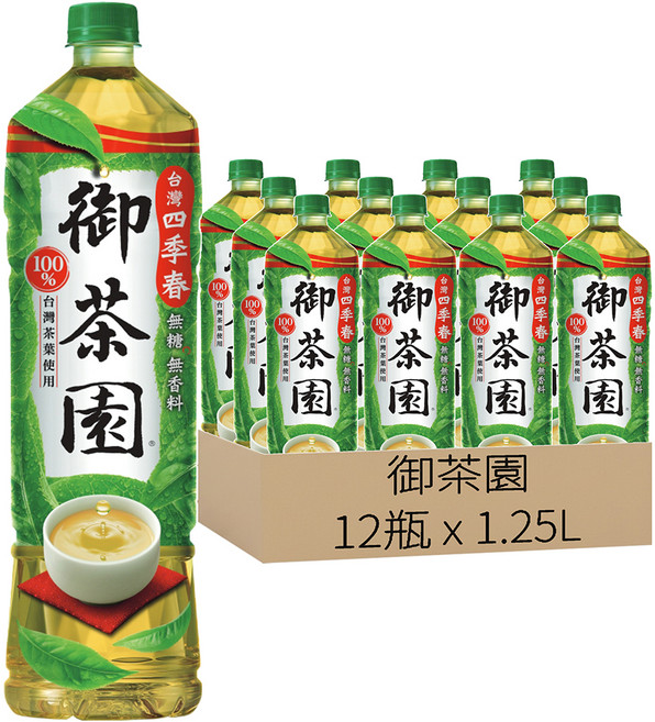 御茶園 台灣四季春, 1.25L, 12瓶