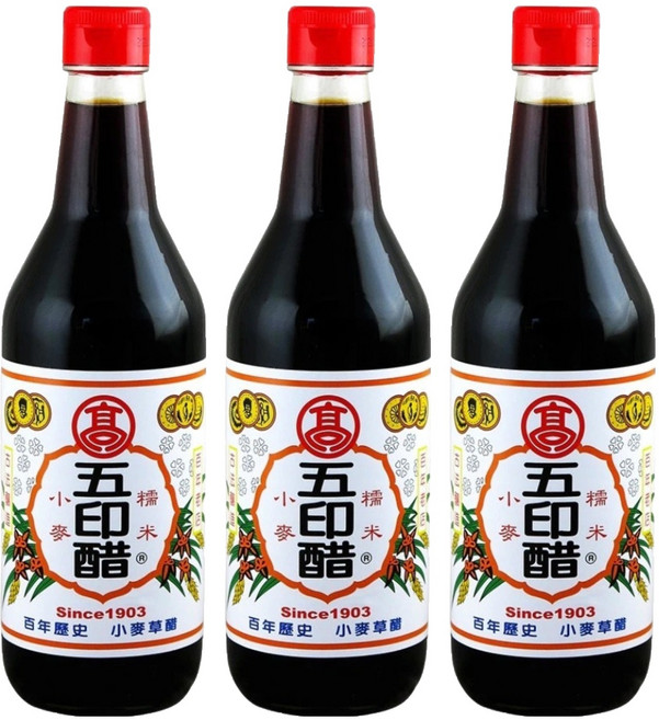 高記 調理五印醋, 520ml, 3瓶