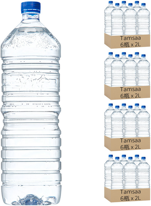 Tamsaa 無標籤天然水, 2L, 24瓶