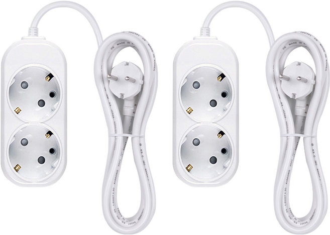 오성정밀 접지 멀티탭 2구, 2.5m, 혼합색상, 2개