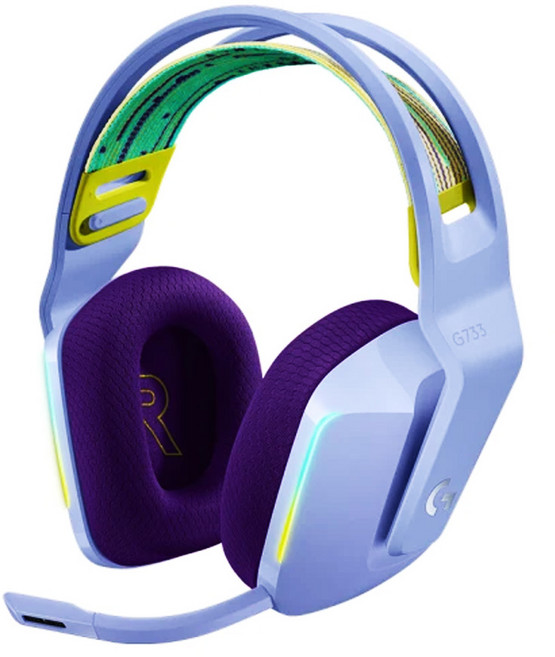 logitech G 羅技G LIGHTSPEED 無線電競耳機麥克風 7.1聲道環繞音效 29小時電池續航 輕盈舒適設計, G733, 紫色