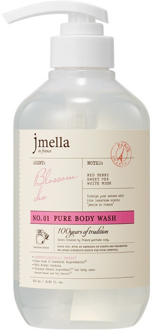제이멜라 인 프랑스 퓨어 블러썸 츄 바디 워시 플로럴 베리, 500ml, 1개