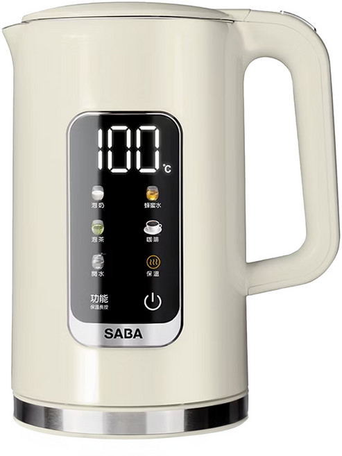 SABA 智能溫控快煮壺 1.7L大容量 1000W快速加熱 6段智能溫控, SA-HK41