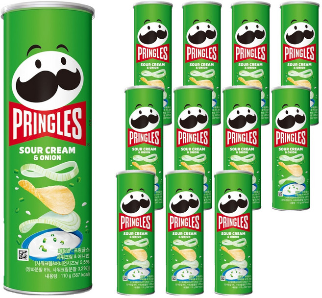 프링글스 사워크림 앤 어니언, 110g, 12개
