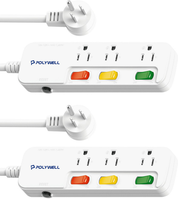 POLYWELL 寶利威爾 一體式電源插座延長線 3切3座, 36m, PW15-T05-A029, 2條