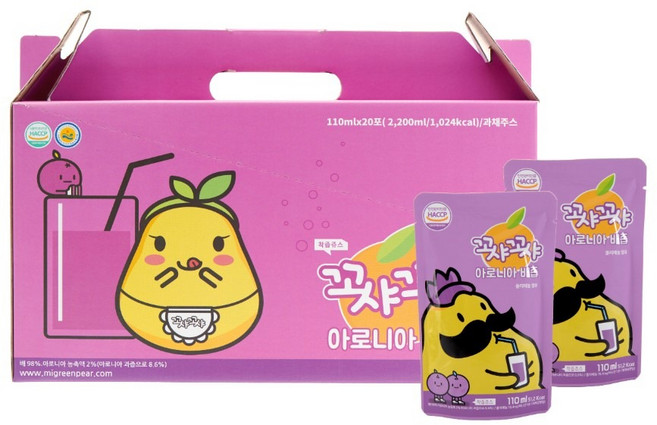 꼬샤꼬샤 아로니아배즙 스탠딩파우치형, 2.2L, 1개