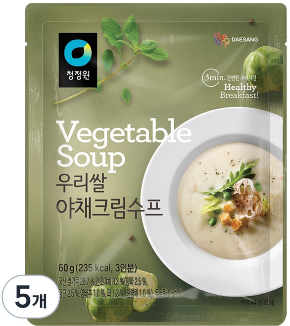 청정원 우리쌀 야채 수프, 60g, 5개