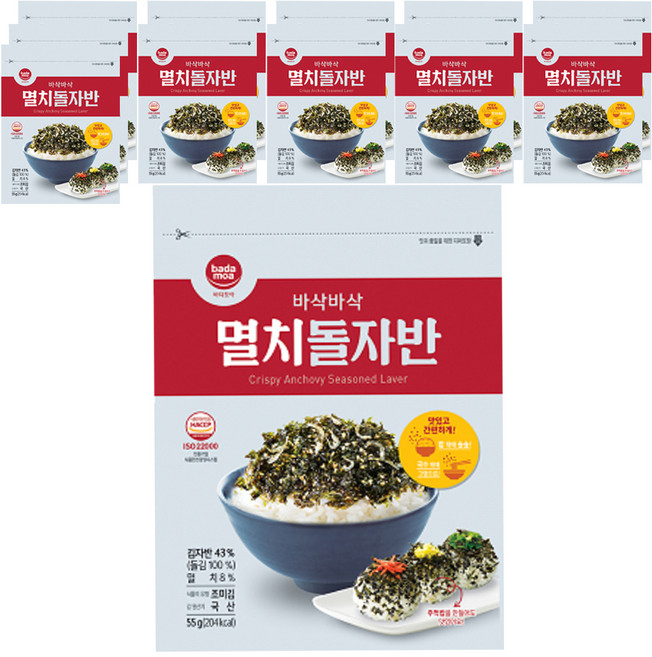 바다모아 멸치 돌자반 볶음, 55g, 12개