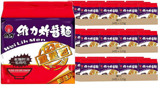 維力 炸醬麵 重量包 123g, 72包