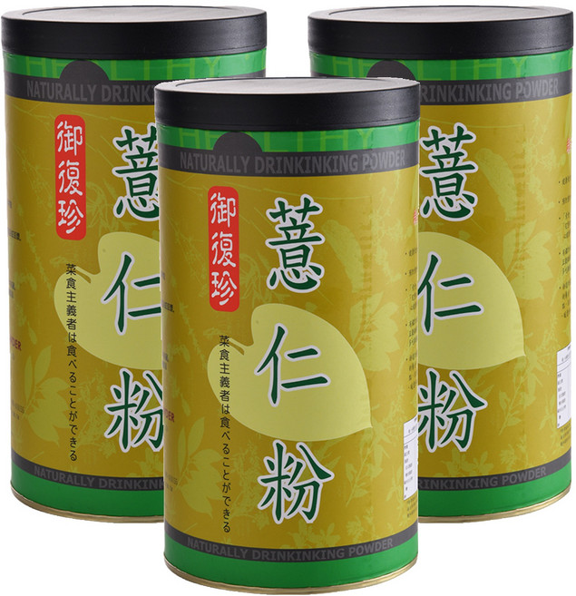 御復珍 薏仁粉 無加糖, 500g, 3罐, 1入