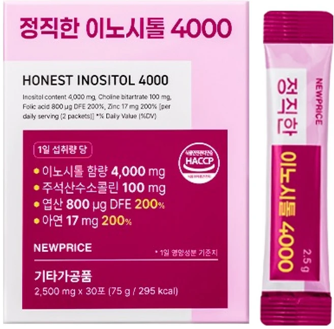 뉴프라이스 정직한 이노시톨 4000 30p, 1개, 30회분 - 쿠팡