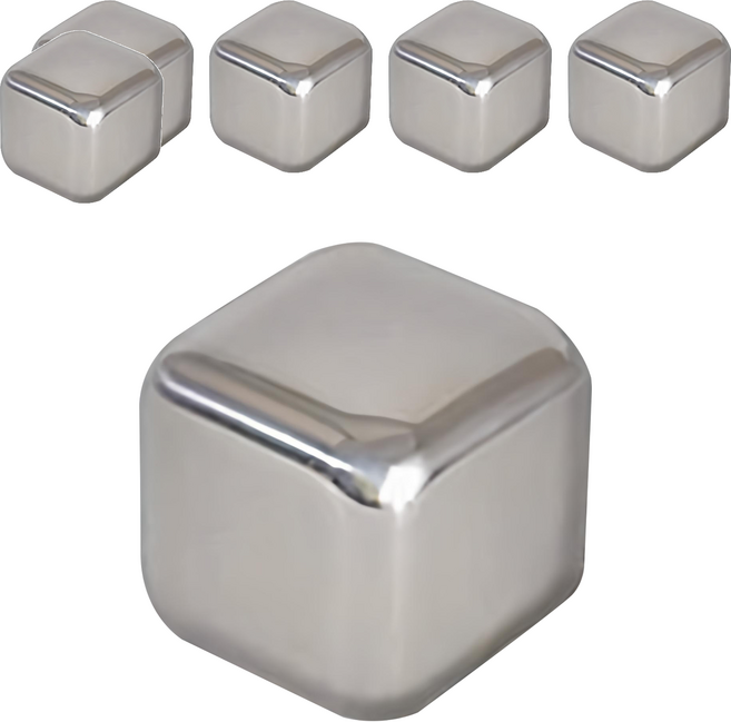 SOLAR LIFE 索樂生活 不鏽鋼冰塊6件組 原色, 1組