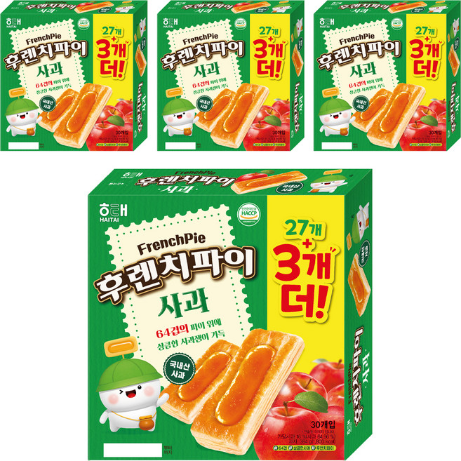 해태제과 후렌치파이 사과, 384g, 4개