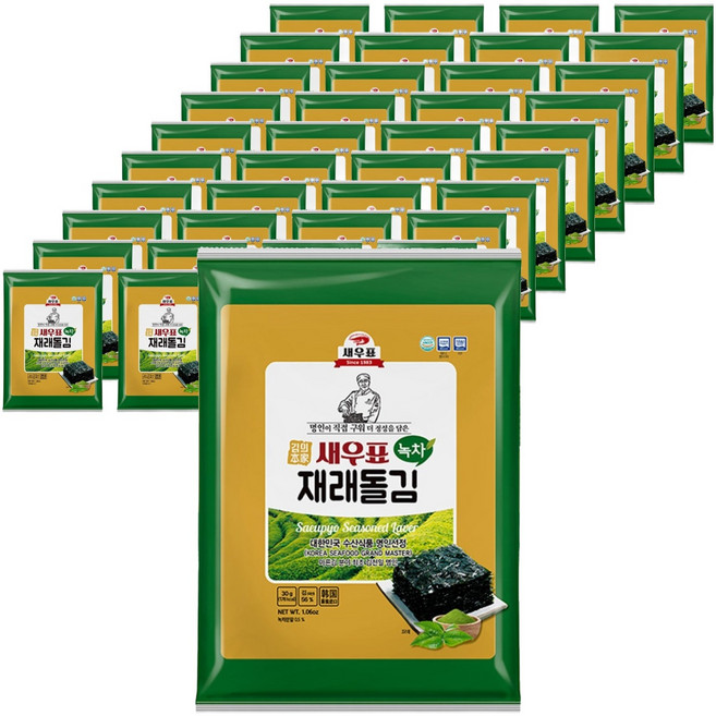 새우표 녹차재래 돌김, 30g, 40개
