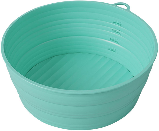 矽膠折疊烘焙發酵籃 圓型 附刻度 藍色, 1個