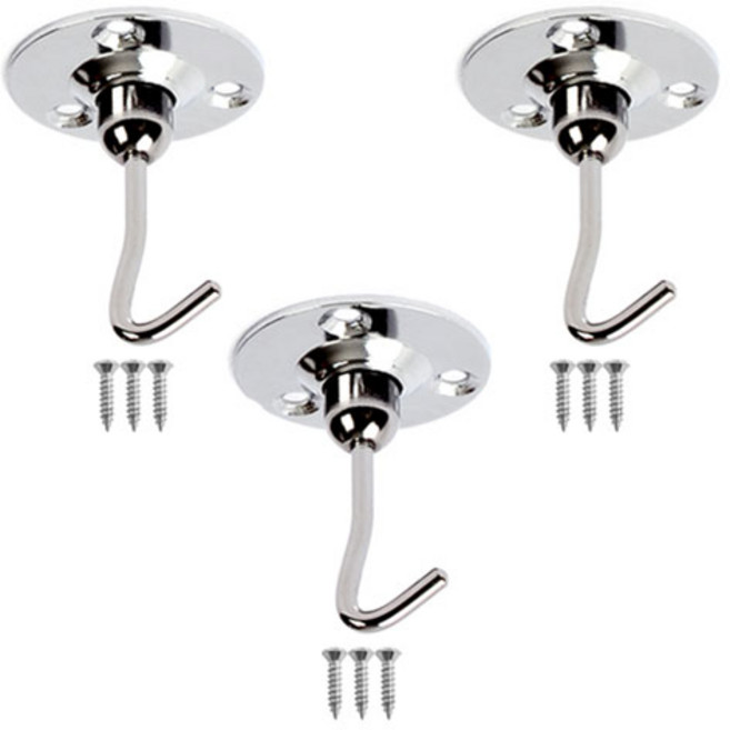 천장 원반 후크, 실버, 3개