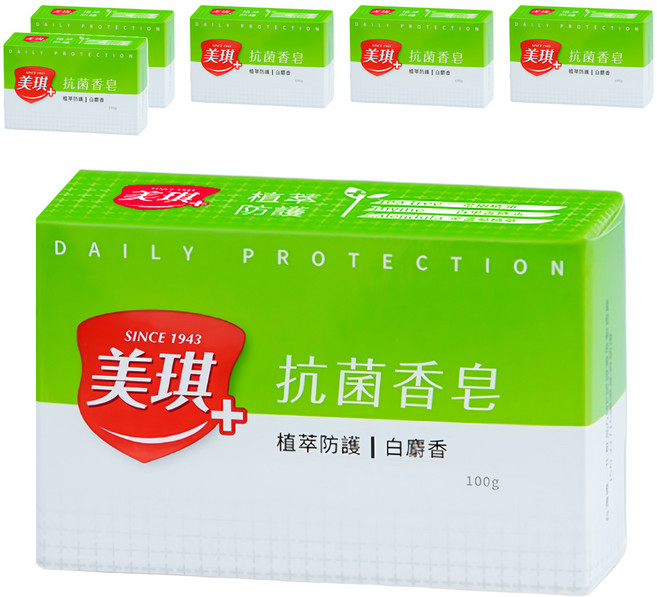 美琪 抗菌香皂 白麝香, 100g, 6個