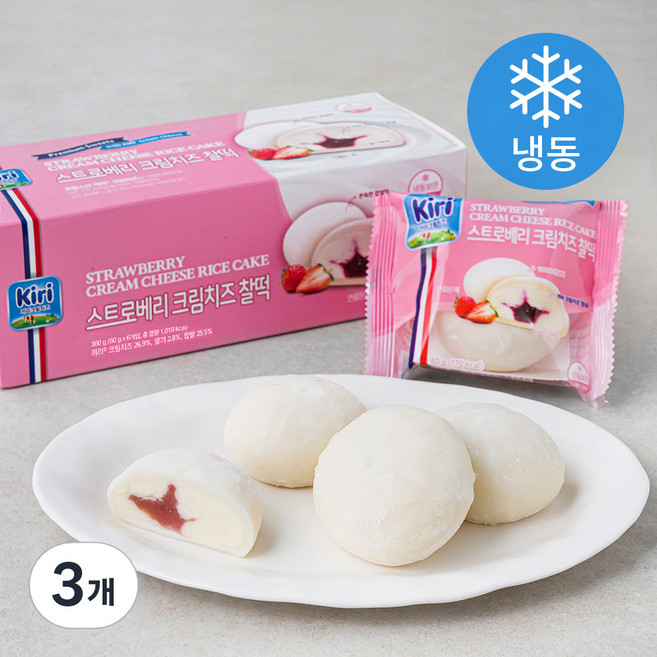 끼리 스트로베리 크림치즈 찰떡 (냉동), 60g, 6개입, 3개